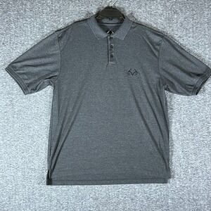 Realtree Polo Shirt Mens XL Gray‎ Outdoors Logo Short Sleeve Casual Golf